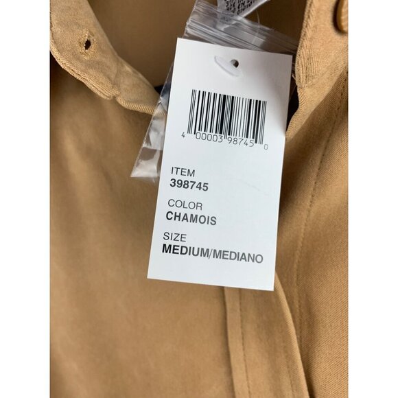 Allison Taylor Stretch Button-Up Shirt Medium Chamois Polyester Spandex - Picture 5 of 5